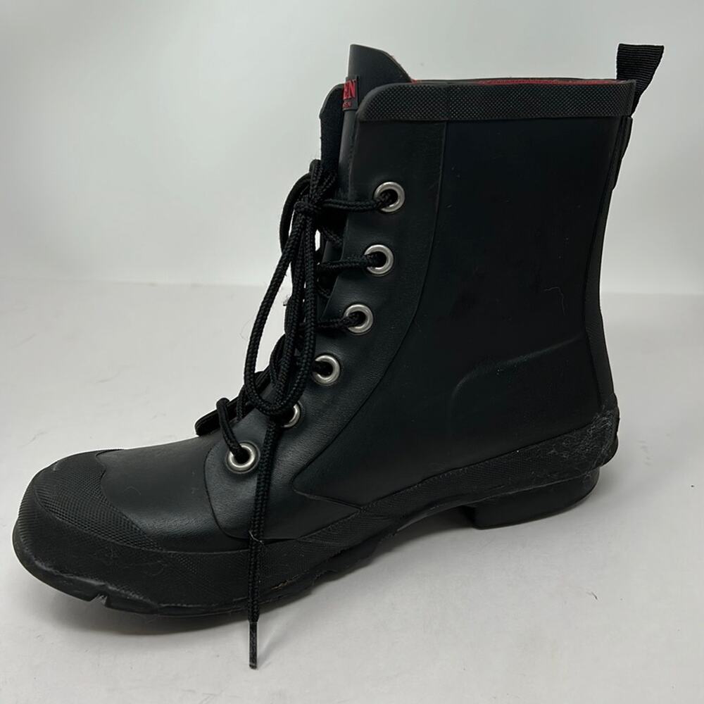 Lauren Ralph Lauren Mikenna Women's Black Rubber Lace Up Ankle Boots Size 6